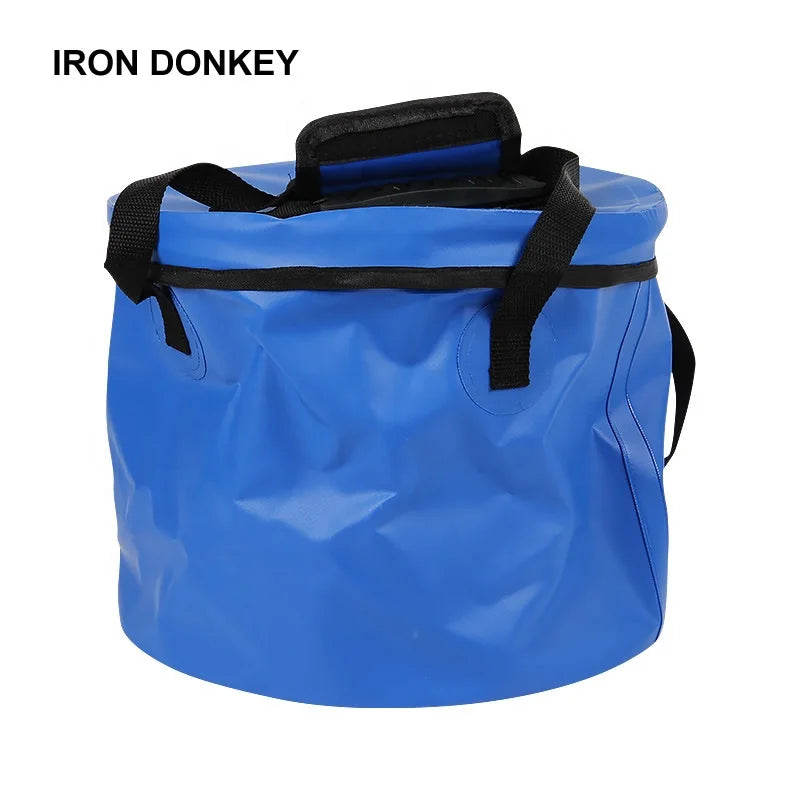 IRONDONKEY 20L PVC Outdoor Camping Folding Beach Playing Water Bucket Multifunctional Portable Folding Camping Accessories