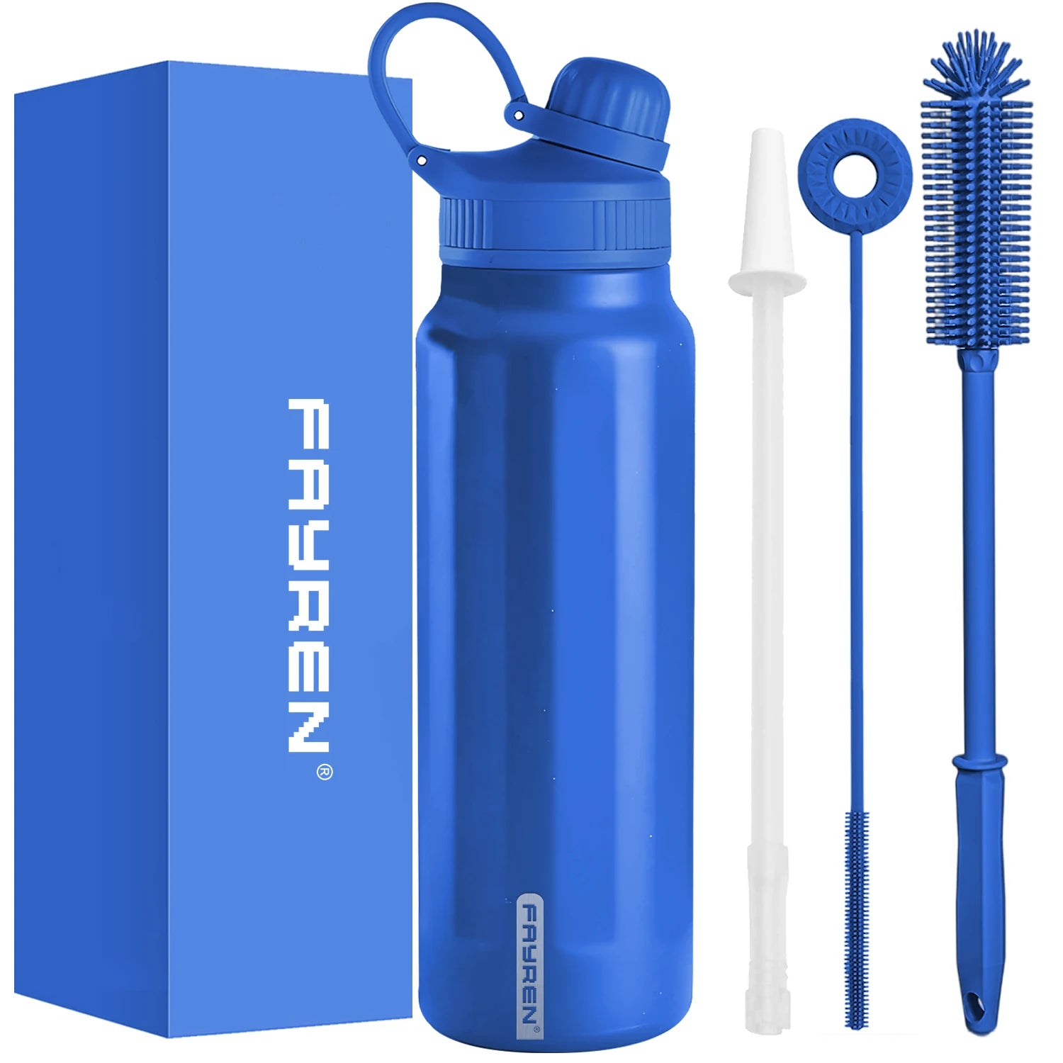 FAYREN 28oz Stainless Steel Water Bottle Portable Vacuum Insulated for Sports Travel & Gym Use with Handle Lid Thermal Flasks