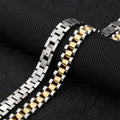 European and American Gold Personality 10MM Wide Titanium Steel Bracelet Necklace With Stainless Steel Hip Hop Necklace