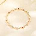 Colorful Fashion Personalized Crescent Cutout Style Lab 18K Gold Plated Grown Diamond Custom Bracelet
