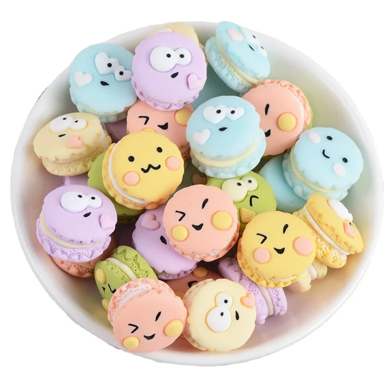 Eco-friendly Resin Simulation Macaron Flatback Cabochon Slime Filler Cute DIY Mobile Phone Keychain Hairclip Decor Craft Resin