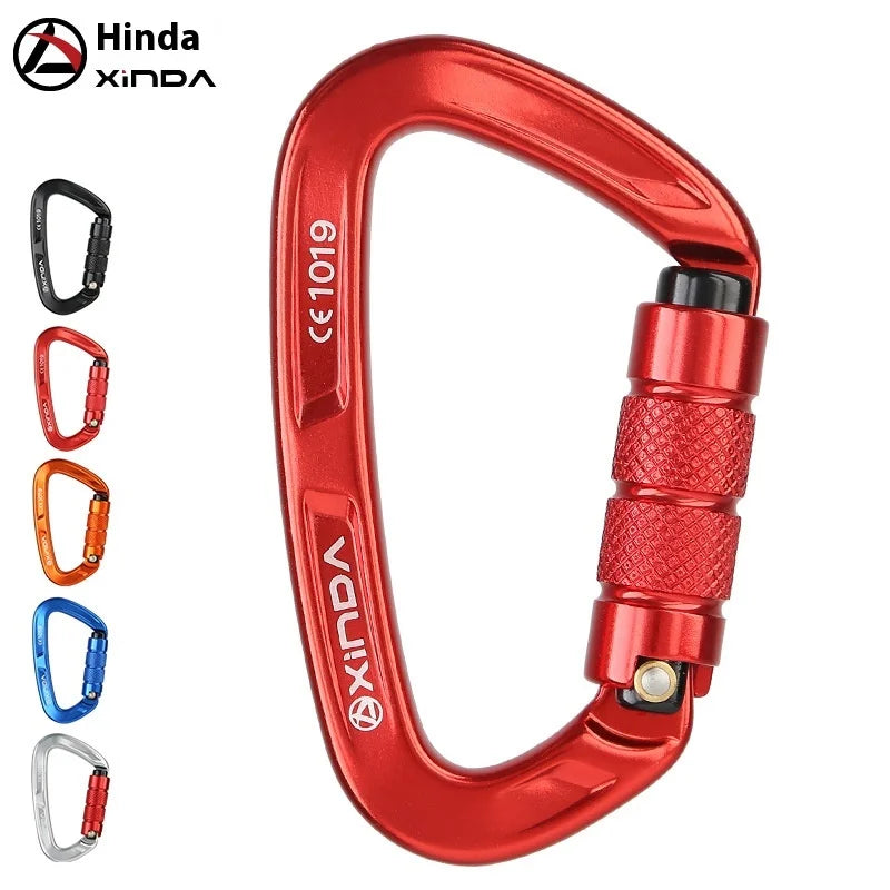 Xinda D-Shaped Buckle Outdoor Rock Climbing Quick Hanging Equipment Mountaineering Speed Descent Safety Gear Main Lock Buckle