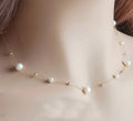 Zooying Healing Pearl Necklace 925 Silver Freshwater Adjustable Chakra Jewelry for Women Bridal Gift Positive Energy
