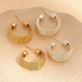 Fashion Gold Silver Plated Opening C Shape Hoop Earrings 2025 High Grade Multilayer Twisted Line Statement Earrings for Women