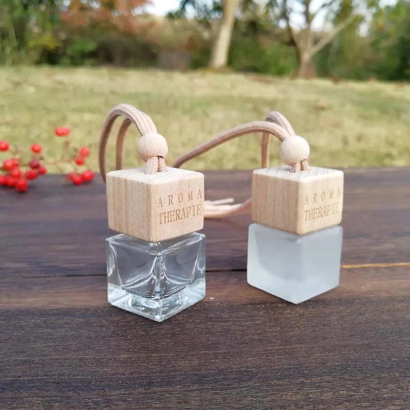 10ml Brown Red Rope Refill Frost clear Empty Car Perfume Gel air Freshener Bottles with logo Lid