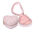 New Pu Leather Portable Jewellery Organizer Storage Travel Case Small Heart Jewelry Gift Box with Logo