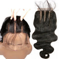 Wholesale Virgin Brazilian Hair Extensions Transparent Lace Closure Cheap 4x4 6x6 Three Part Hair Closure Black Color Ready Ship