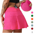 Hot Casual Athletic Tennis Golf Workout Running Sports Pleated Skirt Skorts Skirts for Women With Zipper Pocket
