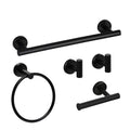 Modern 5-Piece Eco-Friendly Bathroom Set Black Chrome Plated Stainless Steel Wall Mounted Decorations Minimalist Design for