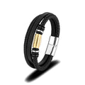 Man Fashion Leather Jewelry Personalized Multi-strand Genuine Man Braided Leather Bracelet