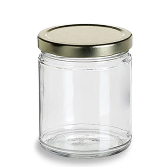 Wide Mouth 270ml Clear Jars Glass for Candles 9oz with Gold Metal Lid
