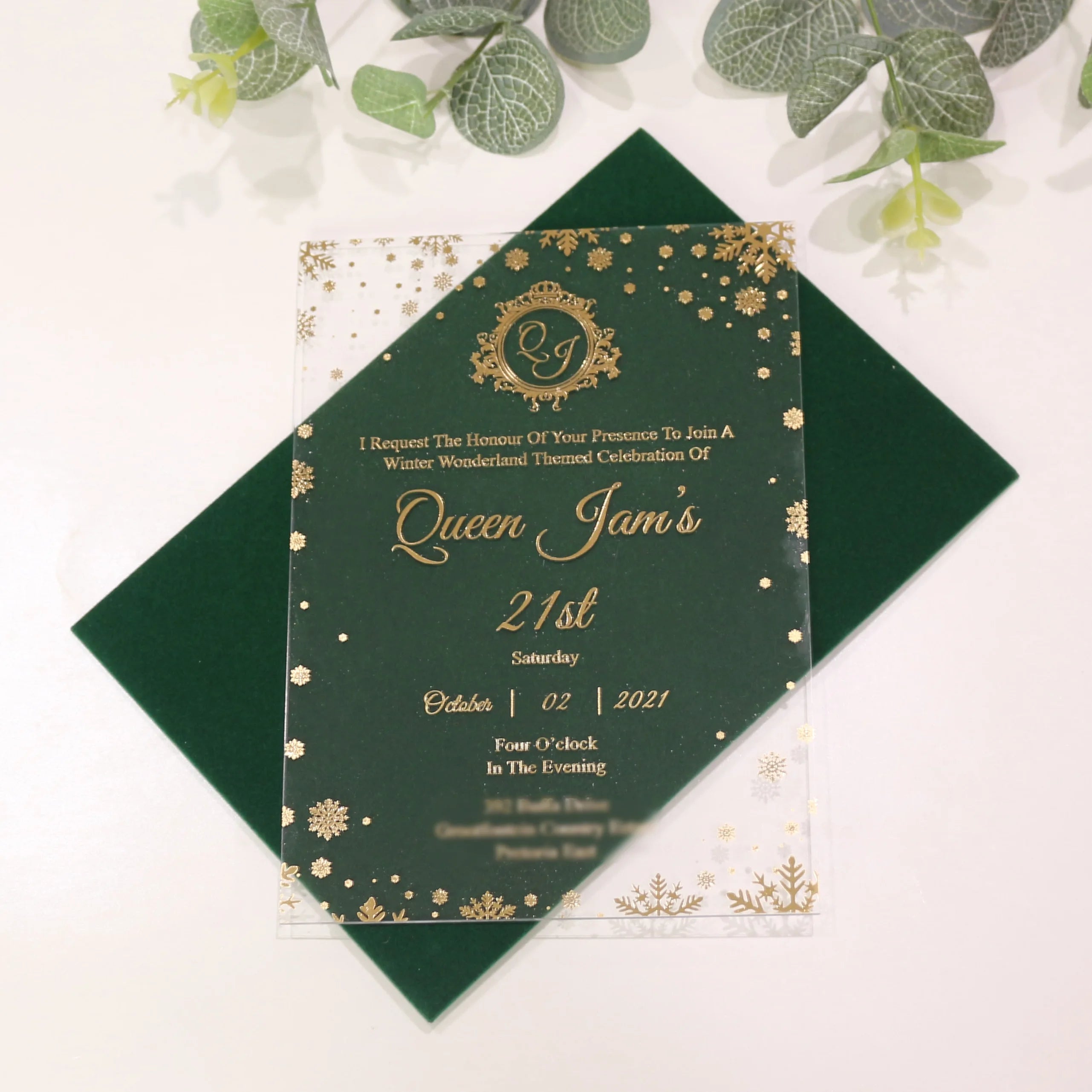 1mm Thickness Acrylic Wedding Invitation Card