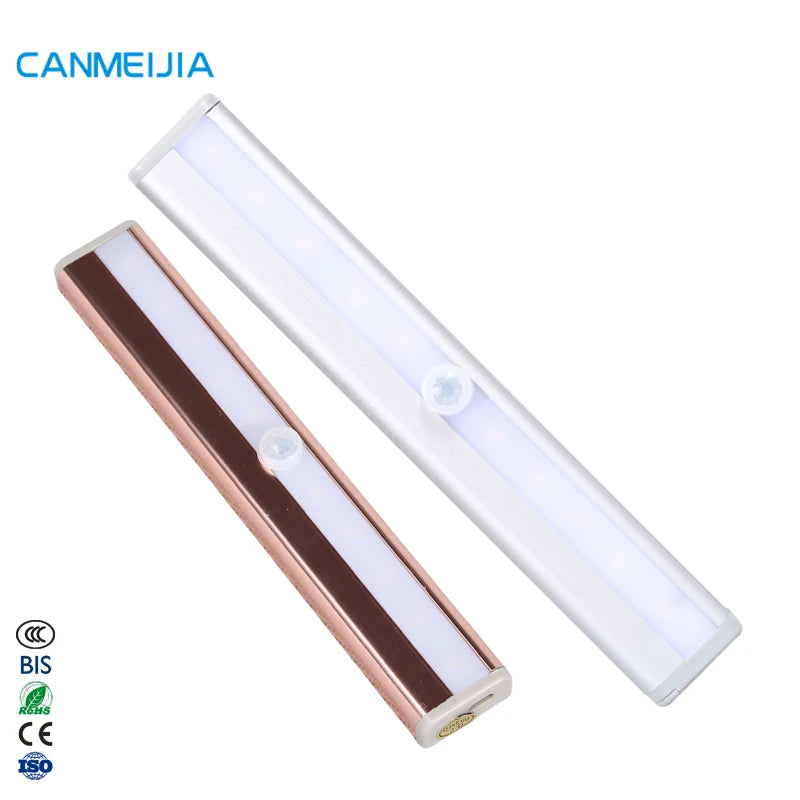 USB Rechargeable PIR Led Motion Sensor Human Induction Wireless Under Wardrobe Closet Kitchen Cabinete LightLed Sensor Light