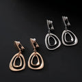 TongLing European Classic Elegant Non-piercing Earring Female Vintage Teardrop Clip Earrings for Daily Life