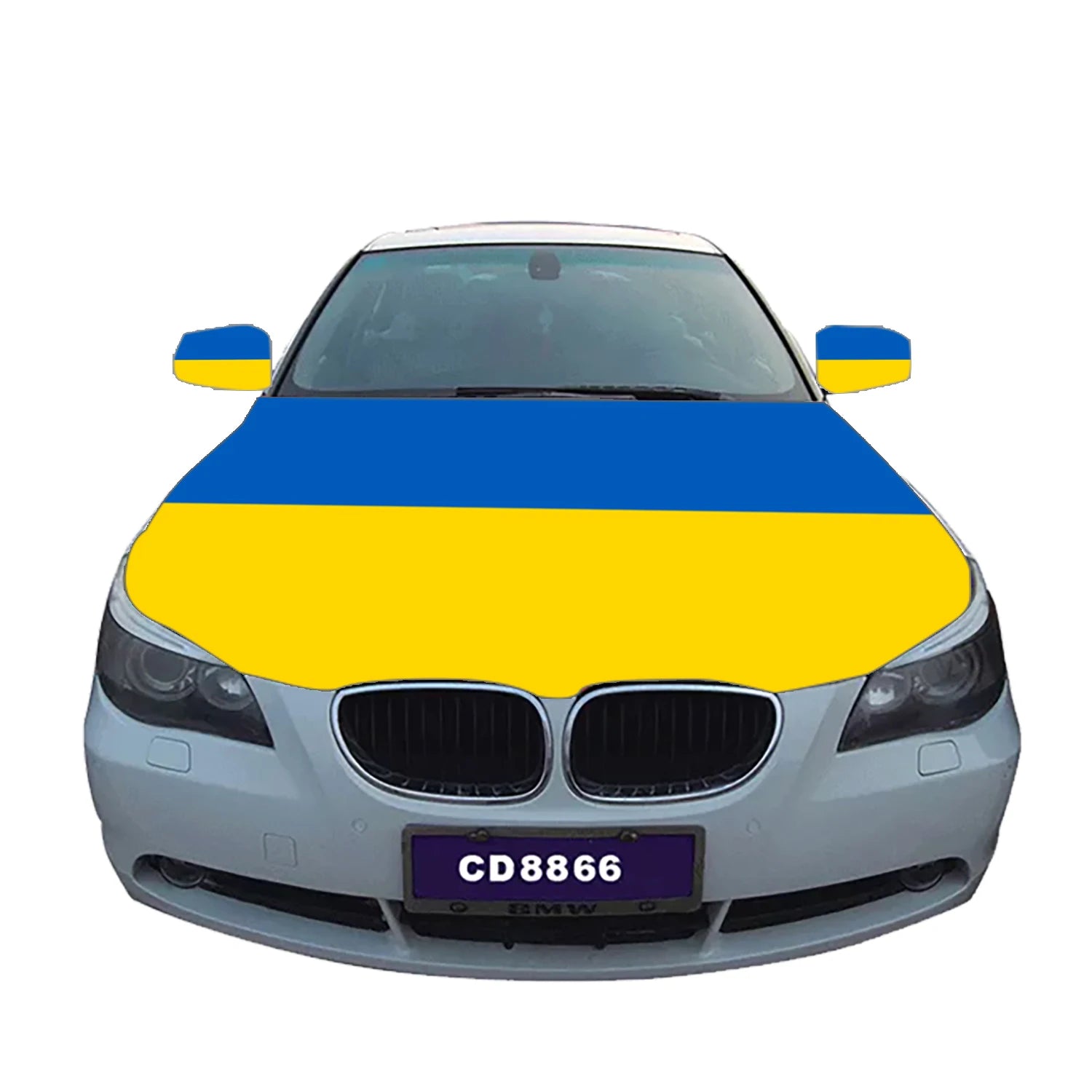 Wholesale High Quality Custom Size Engine 100%Polyester Cover Rearview Mirror Custom Ukrainian Ukraine Car Hood Flag