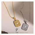 Carline Wholesale Stainless Steel Tarot Card Necklace Zircon Necklaces 18k Gold Plated for Women