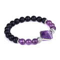 Wholesale Natural Stone Bracelet Amethyst Energy Stone Yoga Chakra Pyramid Bracelet