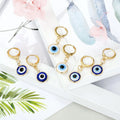 Turkish Evil Eye Small Earring Retro Gold Round Eye Earrings for Women