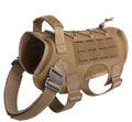 Heavy Duty Tactical Dog Harness Vest with Bags Metal Buckles No Pull Dog Harness Outdoor Dog Training Harness