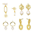 DAMILA Hot Item 925 Sterling Silver Jewelry Dangle 18K Gold Plated Stud Earrings