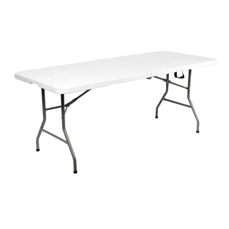 6FT HDPE Plastic Folding Table Portable Rectangle Design Easy to Clean and Moisture Proof for Outdoor Use