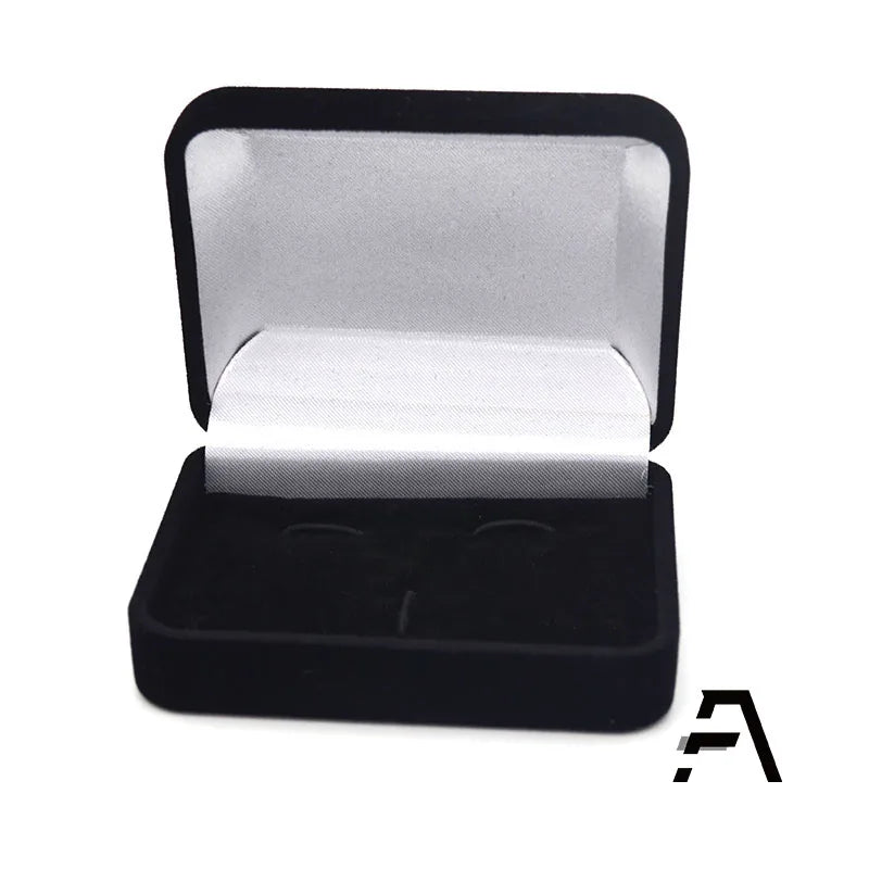 Wholesale Customized Logo Rectangle Velvet Jewelry Gift Box with Plastic Exterior Black/Brown for Cufflink Tie Clip Fancy Brand