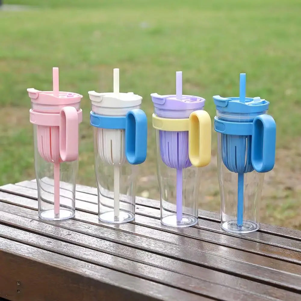 M Juice Straw Cup With Handle Big 40oz Large Capacity Water Cup Ice Bully Outdoor Portable Thickened Cup Coffee Mug