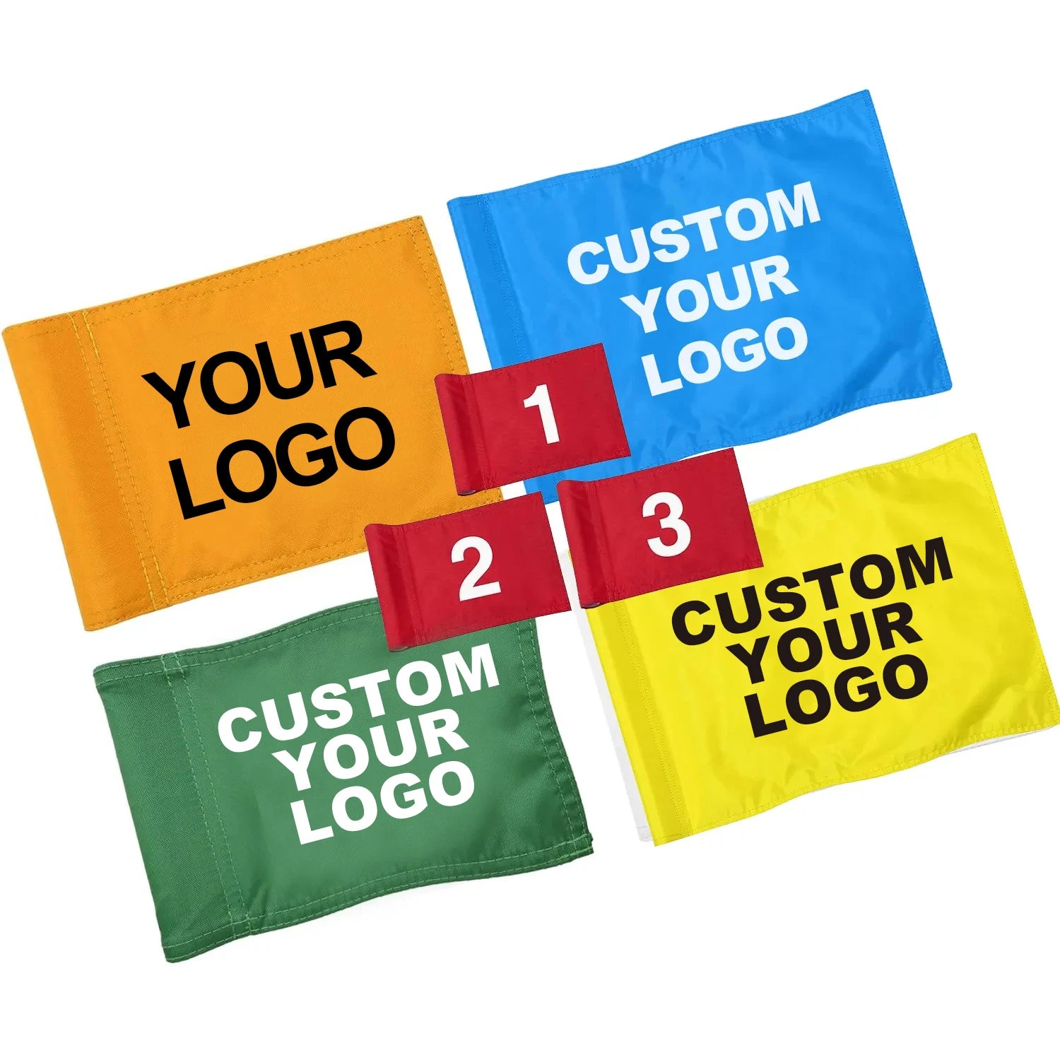 Customized Mini Golf Flag 420D Oxford Double Sided Printing Outdoor Sports Golf Flag Kit