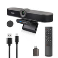 All in One Conference System USB Ultra HD 4K Webcam for Video Calling and Conference With Built in Speakerphone and 2 Mics