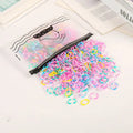 500Pcs/bag  Tiny Small Rubber Hair Ties Candy Elastic Hair Band for Kids