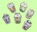 Low MOQ Custom Cute Milk Tea Cup Enamel Brooch Pins Cartoon Designs Brooch Pins Hats Bags Lapel Pins