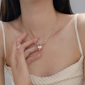 Fashion Jewelry 925 Sterling Silver Necklace Big Heart Pendant Geometric Beads Gold Plated Snake Necklaces Jewelry Women