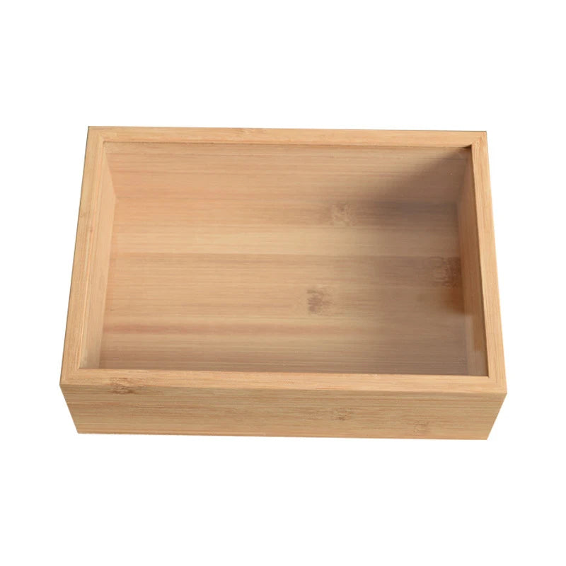 Handmade Custom Size and Color Sliding Lid Gift Box Wooden Slide Storage Box with Transparent Acrylic Cover
