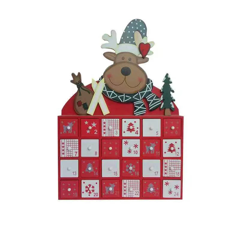 Dropshipping Christmas Wooden Advent Calendar with Drawers 24 Day Countdown Cute Holiday Decoration Handmade Christmas Gift