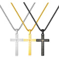 18k Gold  Christian Bible Cross Stainless Steel Statement Necklace Catholic Jewelry Religious Collares De Acero Inoxida