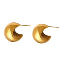 New Metallic Simple Moon Shape Stud Earrings for Women Fashion Goth Jewelry Wholesale