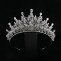 Qushine Wholesale Alloy Zircon Crown Rhinestone Channel Set Wedding Hair Accessories Bridal Luxury Silver High Quality Tiara
