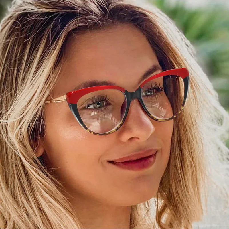 Wholesale High Quality Cateye Flat Glasses 0 Degrees Unisex Anti Blue Light Glasses Frame Optical Eyeglass Frame for Women