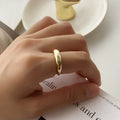 VIANRLA 925 Sterling Silver Minimalist Gold Ring 18k Plated Jewelry Stacking Dome Ring