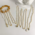 Vintage Natural Freshwater Pearl Chocker Necklace with Charms