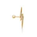 Simple 18K Gold Plated Zircon Single Religious Classic Mini Crucifix Cross 925 Sterling Silver Stud Earrings Engagement Wedding