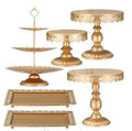Cake Stand Set Display Table Decoration Cake Tools Gold Metal Crystal Cupcake Dessert Display Pedestal Wedding Party 1 Piece