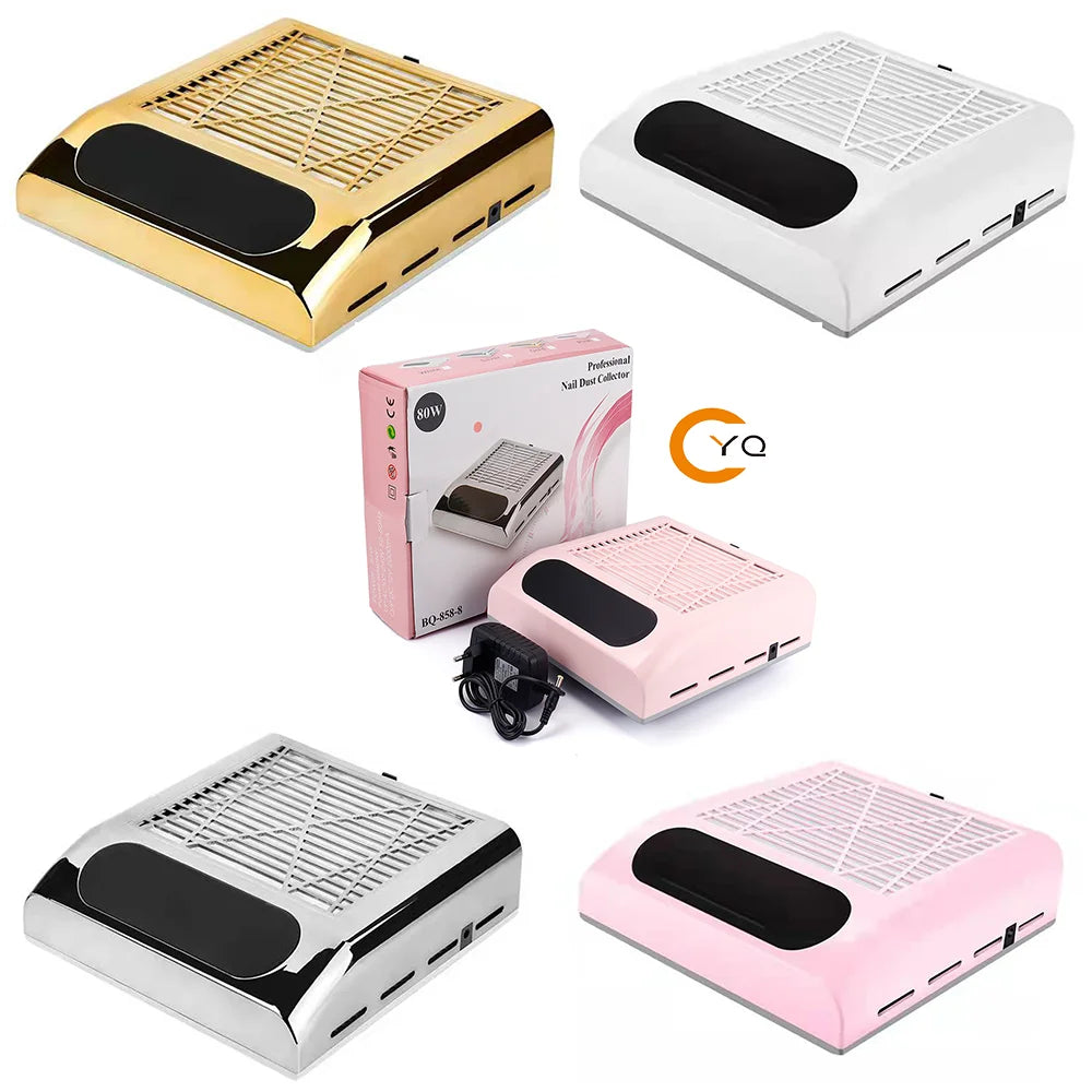 80W Professional Strong Power Nail Dust Collector Fan Vacuum Cleaner Manicure Machine Electric Nail Dust Collector