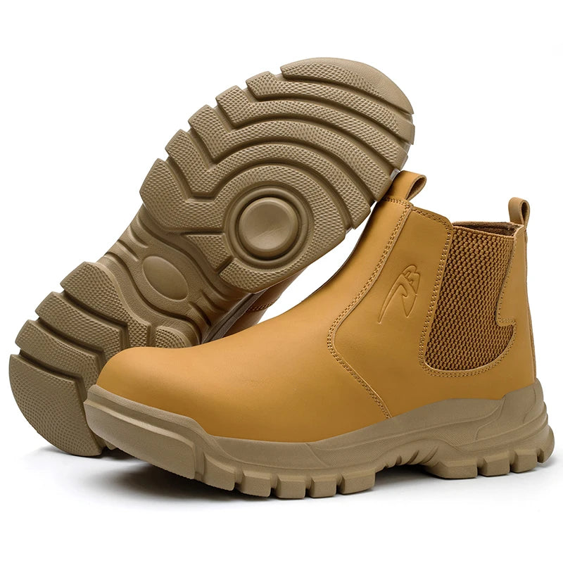 New Custom Logo Safety Shoes Men Waterproof Wear Resistant Anti Slip Welding Safety Shoes High Cut Safety Shoes