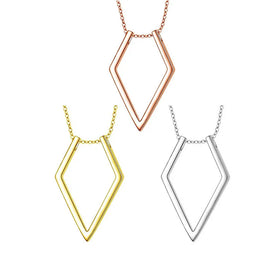 G2633 Wholesale Collier En Acier Inoxydable Stainless Steel Magic Keeper Open Geometric Pendant Ring Holder Necklaces Jewelry