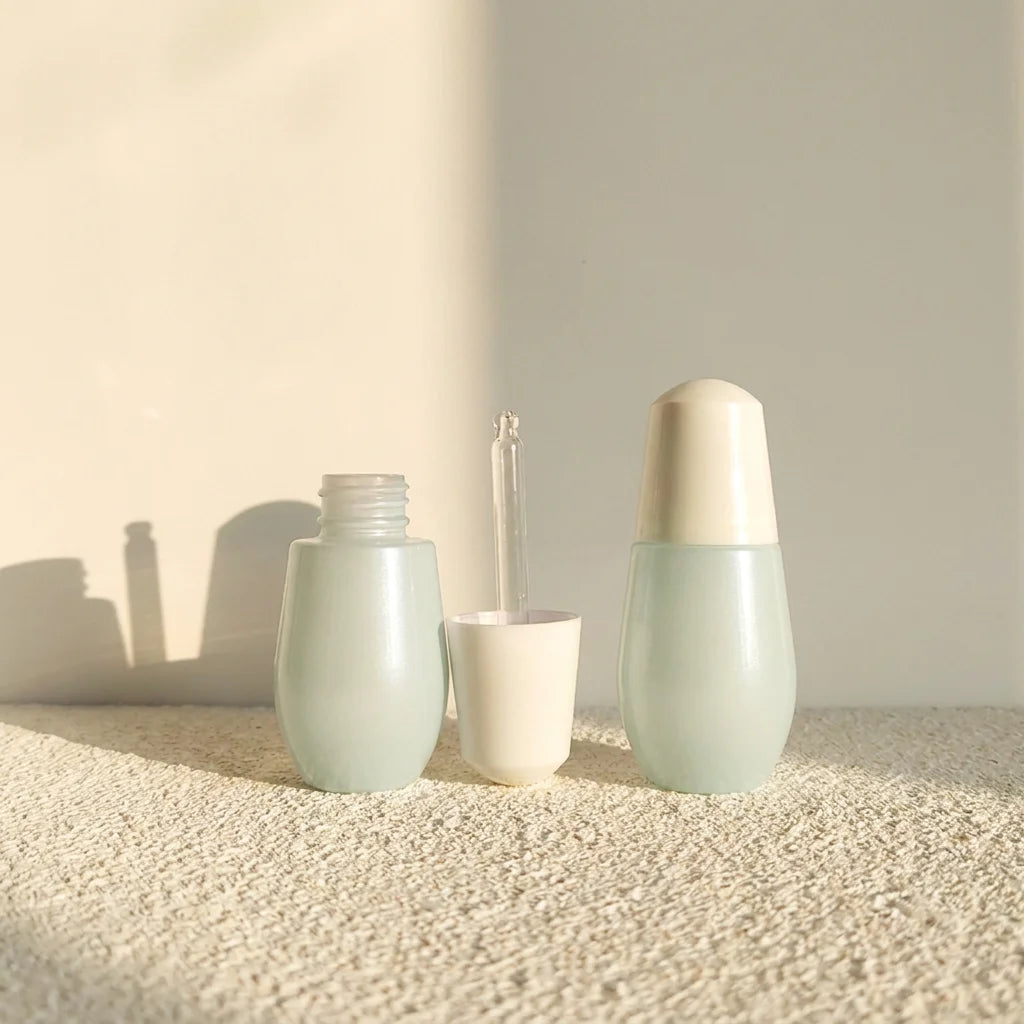 30ml Dropper Glass Bottle Bubble Shape Blue Essential Oil Dropper Bottle Cosmetic Packaging Serum Bottle With Press Dropper