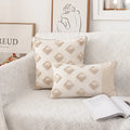 Boho Pillow Cover Cotton Tufted Woven Pillow Cover Decorative Square Pillow Cases for Couch Sofa Bed