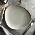 Nordic Triangle Ceramic Hotel Flat Steak Plateporcelain Wholesale Restaurant Bulk Dinner and Dishes Plates