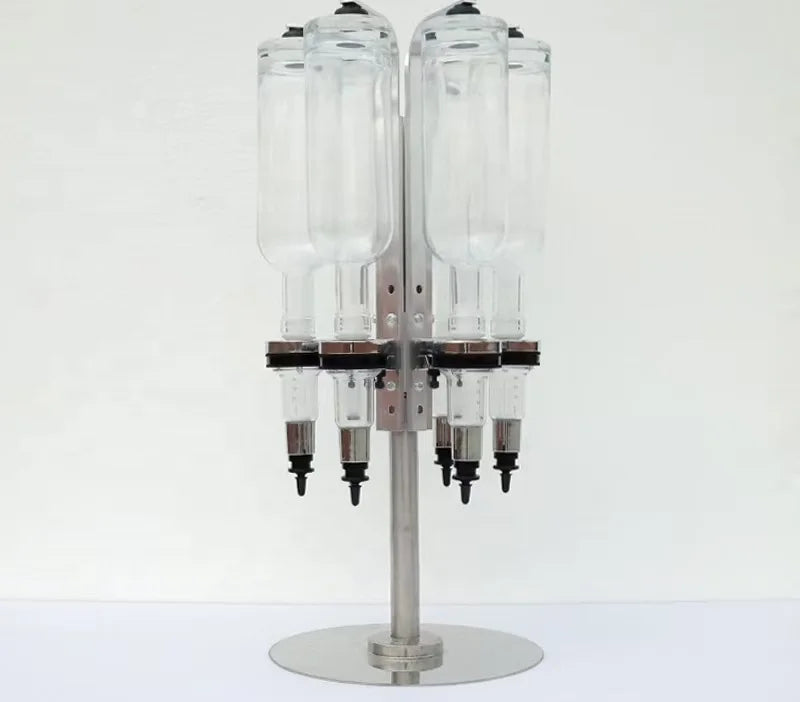Perfume Display Rack with 6 Pump Head Distributor 6 Bottles Perfume Dispenser 375/500 ml Perfume Filling Machine