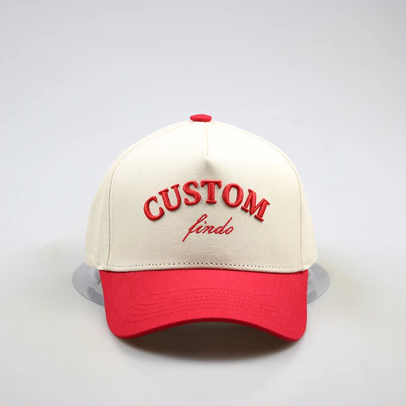 Factory Customized Corduroy Baseball Hats 5 Panel 2 Toned a Frame Hat Structured Sports Caps With 3D Embroidery Logo